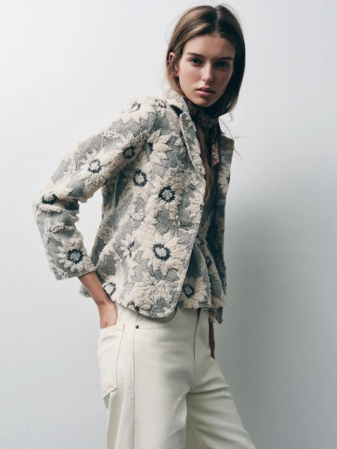 Floral Touch in a Textured Blazer - 3